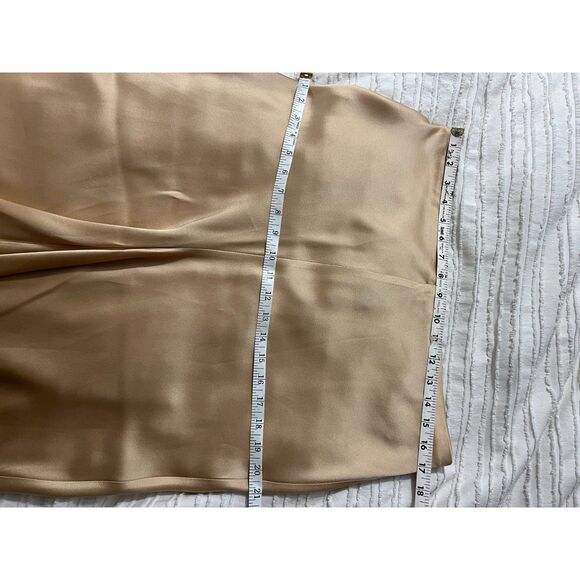 Clips New Champange Gold Slip Skirt Made in Italy  Waist=17"+ , silky stretchy - Picture 7 of 7